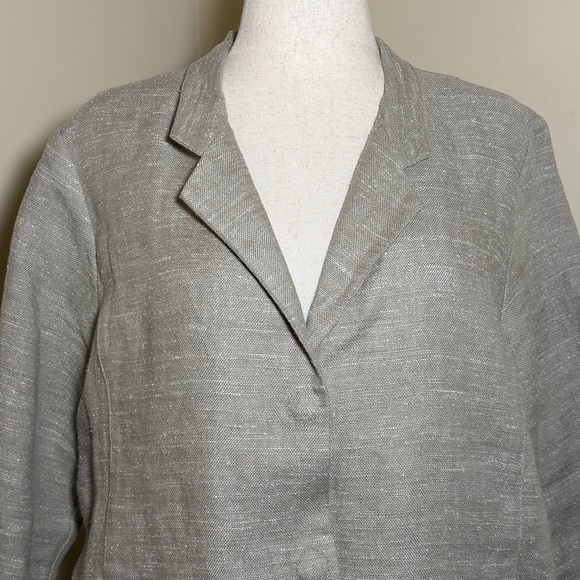 Eileen Fisher Linen Silk Blazer Jacket – Women’s Large – Oatmeal - Picture 4 of 14